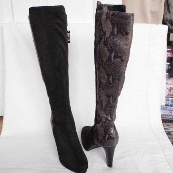 Impo Stretch Snakeskin/Faux Suede Zipped Dress Boot NEW - Sz. 6.5 - Picture 3 of 4